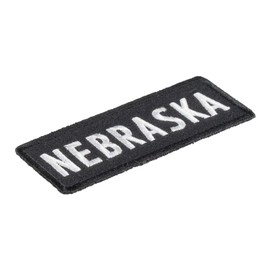 PatchStop State of Nebraska Iron On Patches for Clothing | Sew On Motorcycle Patch for Jackets Backpacks Luggage Suitcase | Black and White 3.25x1.25in Embroidered United States DIY Applique