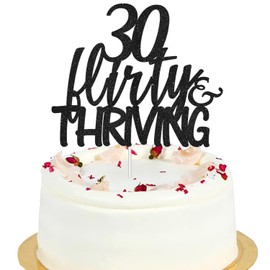 Decoración para tartas con purpurina, 30 unidades, coqueta y próspera, suministros de decoración para fiestas de cumpleaños 30, decoración para tartas sucias, decoración para tartas de Hello 30