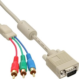 InLine® Monitor cable, 15pin HD male to 3x RCA male red green blue, 2m 1 item
