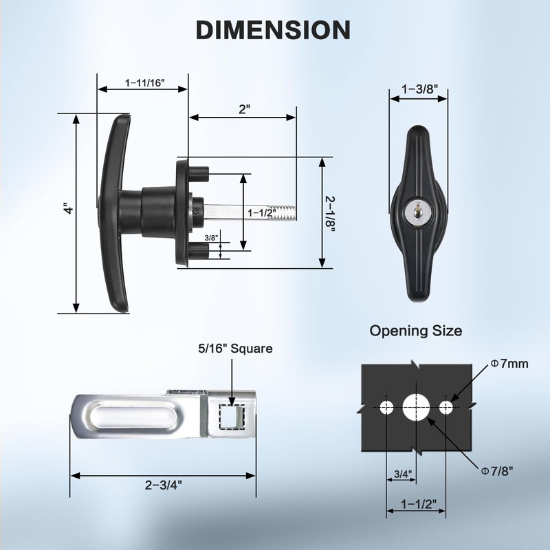Jamgoer Truck Cap Locking T-Handle Truck Cap Topper Camper Shell