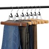 AMKUFO 12 Pack Wooden Pants Hangers with Clips Non Slip