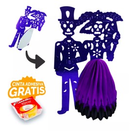 Artemex Dia De Muertos Pareja De Catrines Papel Picado 2 Pack