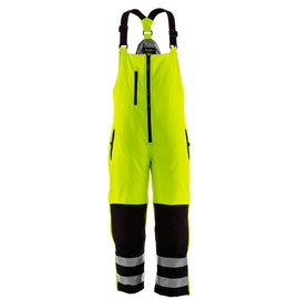 RefrigiWear Men's HiVis Insulated Bib Overalls, -20°F (-29°C), 3XL, Lime