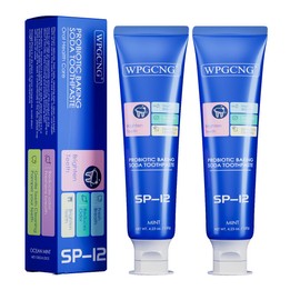 WPGCNG SP-12 Probiotic Baking Soda Toothpaste(Pack of 2),Brighten Teeth,Fresh Breath,Reduces Odor,Dental Stain Cleaning,8.46 oz