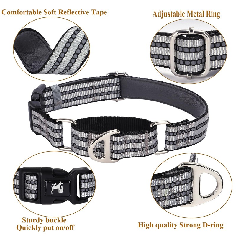 MAOWUWUJOZ Martingale Collar for Dogs - Reflective Nylon No Slip