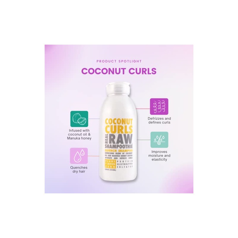 Real Raw Coconut Shampoo - Hydrate, Enhance, Define Curls -