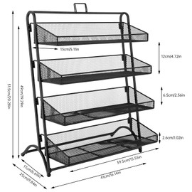 kunghei Black 4 Tier Snack Candy Display Rack, Chip Display Rack, Snack Stand, Snack Display, Snack Rack for Countertop, Retail Display Stand, Chip Rack Display Stand, Concession Stand Supplies