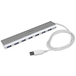 StarTech.com 7-Port USB Hub, USB A to 7x USB-A Ports, USB 3.2 5Gbps, Self-Powered, Portable Laptop Hub with power supply
