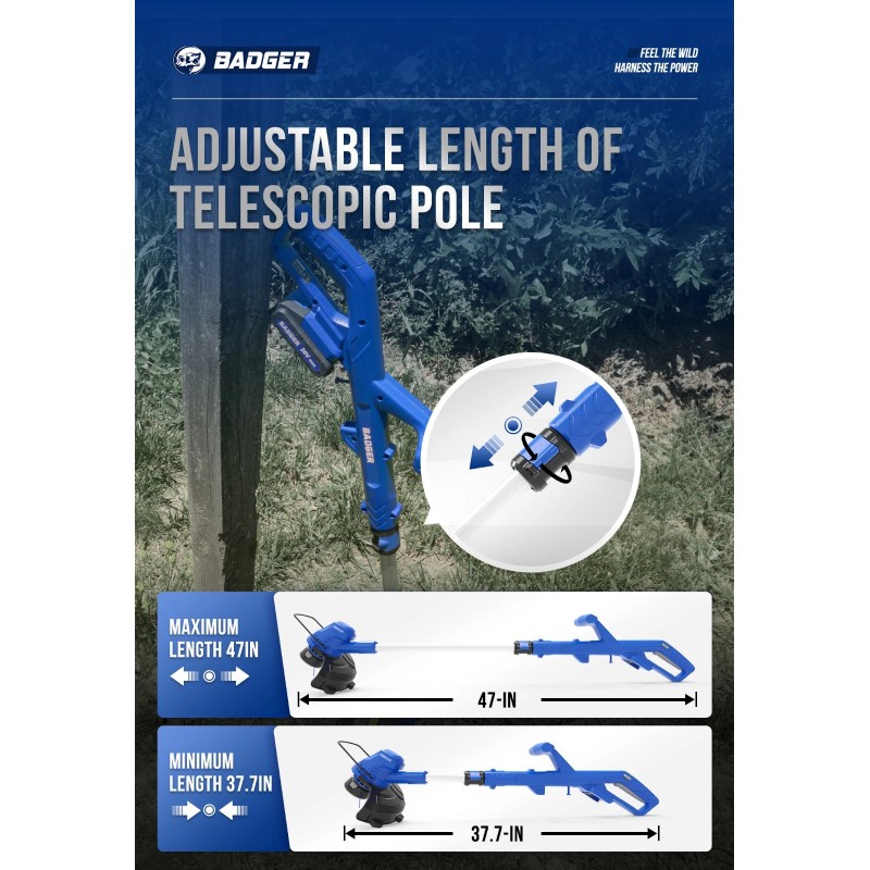 Wild Badger Power 20V Weed Wacker & Leaf Blower, Electric