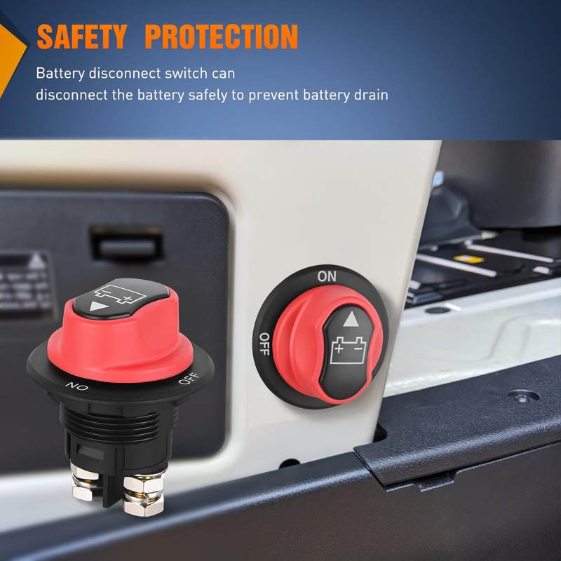 Nilight Battery Disconnect Switch 100A Master Disconnect Isolator 12V-48V On