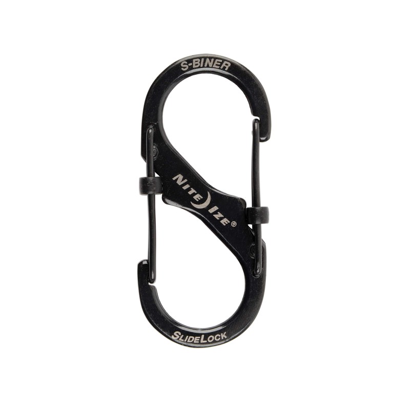 Nite Ize S-Biner SlideLock Locking Stainless Steel Carabiner (Black, #2)