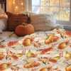 Autumn Fall Pumpkin Throw Blanket, Soft Lightweight Gourds Birds Flannel