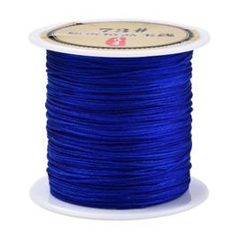 Nylon String for Bracelets, 0.6mm Nylon Cord Nylon Beading Thread 43 Yards Friendship Bracelet String Chinese Knotting Cord for Kumihimo Necklaces Tassels Jewelry Crafts (Blue)