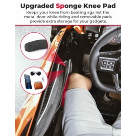 KEMIMOTO PRO XP Front Door Bags With Knee Pads Storage Tool Bags Compatible with Polaris RZR PRO XP/4, PRO R/4, Turbo R/4 2020-2024 UTV Cab Pack Storage Bags with Multiple Pockets