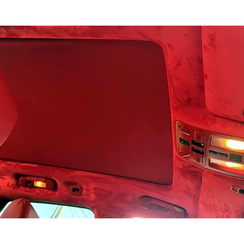 Teemall Red Suede Headliner Fabric with Foam Backing Automotive Roof