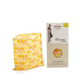 Kumanu Organic Beeswax Cloth Snack Bag Pausenpeter Beeswax Bag W 20 x H 22 cm Plastic-Free on the Go and Keep Fresh at Home Handmade in Tyrol
