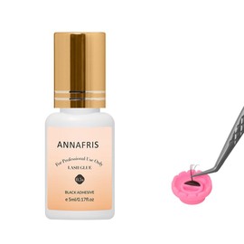 ANNAFRIS Eyelash Extension Glue, Extra Powerful Lash Glue for Eyelash Extensions, 1-1.5 Sec Dry Time/10 Weeks Retention/Waterproof & Anti-Oil Eyelash Glue for Professional Use (5ml)