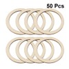 SUPVOX 50pcs Wooden Bamboo Dreamcatcher Rings Hoops Round Metal Hoops