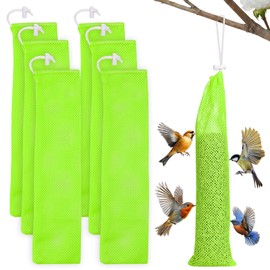 6 Pcs Finch Sock Feeder for Outdoor - Durable Thistle Seed Feeder Sacks with Foldable Silicone Funnels, Bird Food Supply Tools for Garden Yard Wild Finch Feeding (3.9" x 15.7", Yellow)