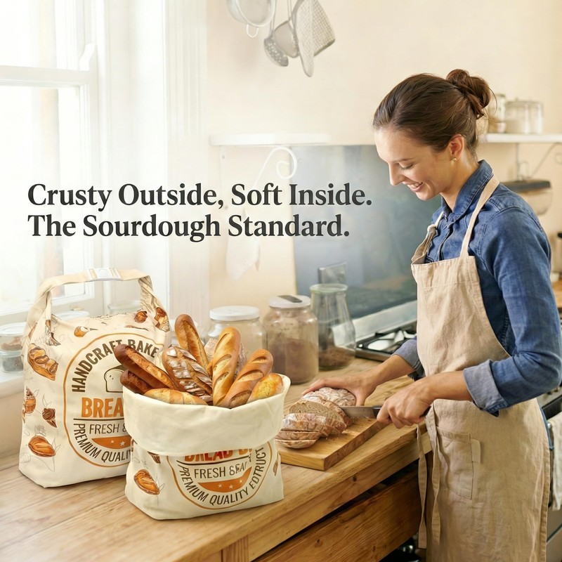 FWOAFTER 2 Pack Beeswax Bread Bags for Homemade Sourdough (13"x17")