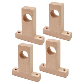Antrader Curtain Rod Holders,4Pcs Wood Curtain Rod Holder Unfinished Wooden Curtain Rod Holder Brackets,Inner Hole Diameter 32mm/1.25"