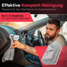 STARKL® 4 x Microfibre Cloths for Car Interior Care - Ultra Soft Cleaning Cloths in 40 x 40 cm - Cockpit Cloths for Car Cleaning - Professional Microfibre Cloths - Microfibre Cloth Car Care in 380 GSM