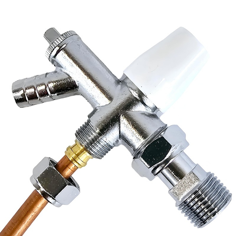 Wärmer System 8-10mm Angled Radiator Valve, Lockshield Angled Radiator Valve