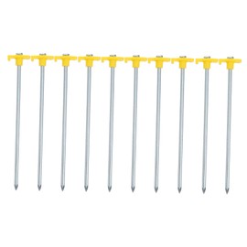 Kisangel Camping Tent Stakes 10 Pack Steel Ground Nails Large Head Design for Easy Penetration Durable for Outdoor Use