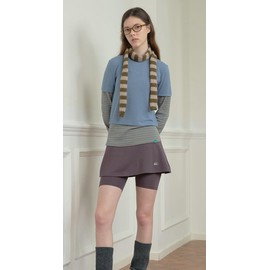 Halemet Cute Stripe Scarf for Women Skinny Scarf Y2k Neckerchief Fashion Scarves Knitted Womens Scarves Accessory Fall Winter