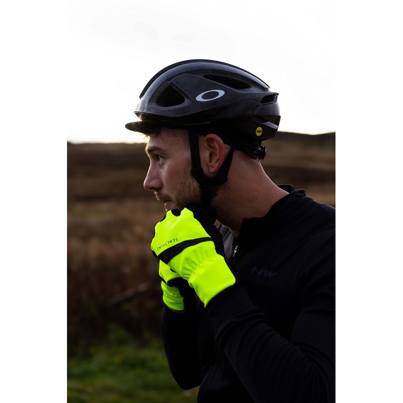 SEALSKINZ Unisex Waterproof All Weather Cycle Glove, Neon Yellow/Black, Large