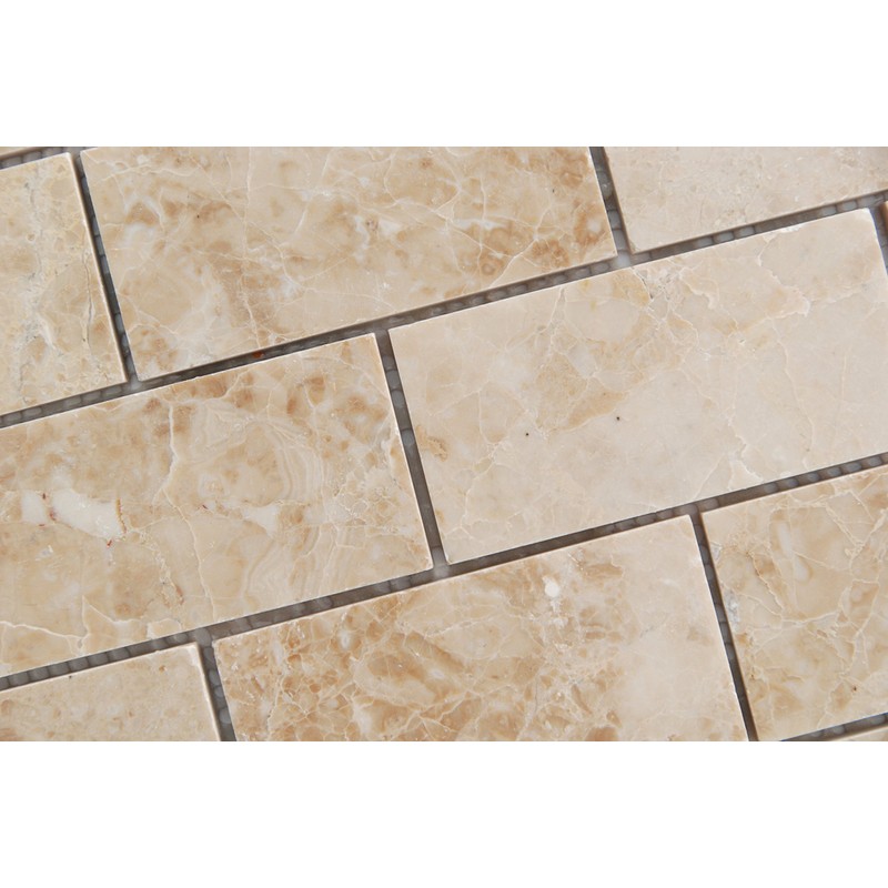 Crema Cappuccino Marble 2 X 4 Brick Polished Mosaic Tiles