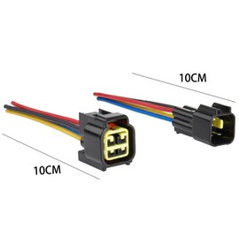 Laisomeke 4 Pin electrical Connector Waterproof Connector,Male and Female Way 16 AWG Wire Suitable for car Truck, Boat and Other Wire Connection (5 pack) Black