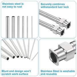 Snblzhef Blunt Tip Dispensing Needle, 24 Pcs 2 Inch Stainless Steel Liquid Dispenser Needles with Lure Lock 14g