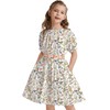 tiny sugar Girls Floral Smocked Waist Dress Church Holiday Playwear