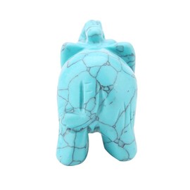 Crystal Elephant Figurines, 2inch Jade Carved Elephant Home Decoration Furnishing Article (Turquoise)