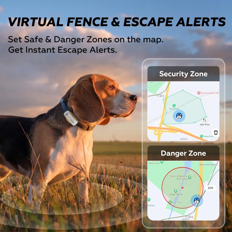 DBDD Smart GPS Tracker for Dogs - Real-Time Location &