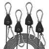 STAYGROW 4-Pack 1/8" Adjustable Rope Hanger, Heavy Duty Ratchet Tie