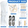 Clothesline Kit Outdoors, Clothes Line Pulley Kit, 164ft Polyester Clothes