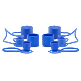 MEASUREMAN Blue Dust Caps Plugs for 1/2" Flat Face Hydraulic Quick Connect Couplers, 4 Sets Rubber Covers for 1/2" Body Bobcat Skid Steer Flat Face Couplings