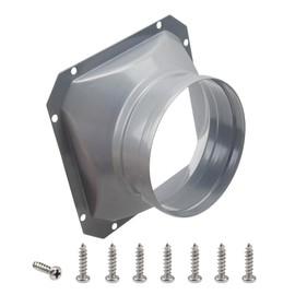 Rrina Dryer Vent Wall Plate 4Inch Metal Air Duct Connector Flange Panel Inlet Outlet Exhaust Fitting for Wall Ceiling Heating Cooling Ventilation Pipe (Square)