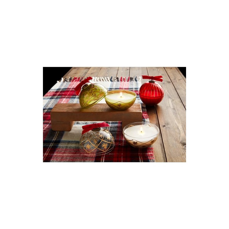 Mud Pie Glass Ornament Candles, Clear, 7 oz