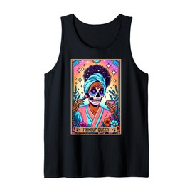 Makeup Queen Tarot Card Beauty Influencer Cosmetics Makeup Tank Top