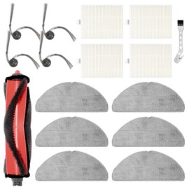 DianSung Replacement Accessory Kit for Roborock Q7 M5, Q7 M5+, Q7 L5 Robot Vacuum Parts, 1 Main Brush, 4 Side Brush, 4 HEPA Filters, 6 Wipes
