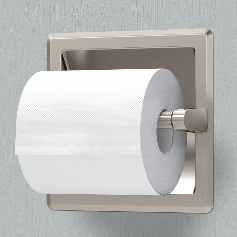 Gatco 751 Recessed Pivoting Toilet Paper Holder, Wall Mounted, Heavy