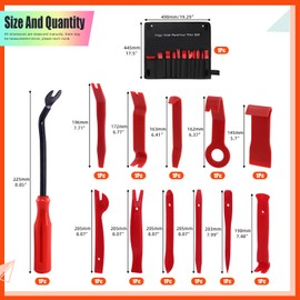 Tanstic 13Pcs Auto Trim Removal Tool Kit, Plastic No-Scratch Pry Tool Kit, Car Interior Trim Removal Tools, Fastener Remover, Car Door Panel Removal Tool with Storage Bag for Car Audio Radio (Red)