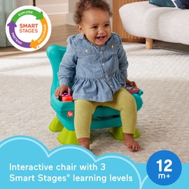 Fisher-Price Toddler Learning Toy Laugh & Learn Smart Stages Chair with Music Lights & Activities for Infants Ages 1+ Years, Teal