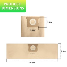 DXVA25-4040 Shop Vac Bags 4 Gallon Replacement for DEWALT DXV04T 4 Gallon Wet/Dry Vacuum 6 PCS