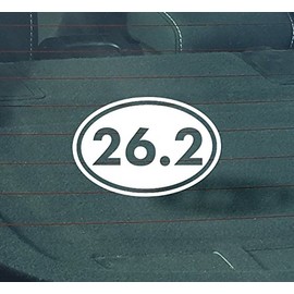 CMI NI874 26.2 Marathon Vinyl Decal | 5.25-Inches by 3.5-Inches | White Vinyl