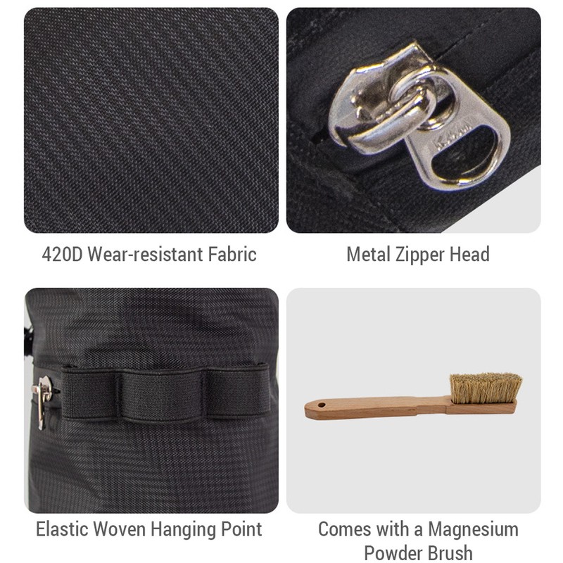 Magnesium Powder Storage Bag Climbing Chalk Bag with Brush for