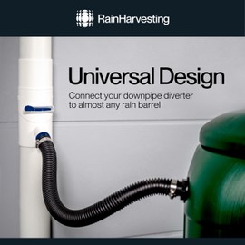 Rain Harvesting Downpipe Diverter Hose Kit, High Flow Hose for Rain Water Catching System, 1¼” Hose